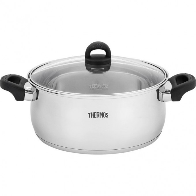 Кастрюля THERMOS KOP-W28N 28 см 7.0L из нержавеющей стали со стеклянной крышкой 771831