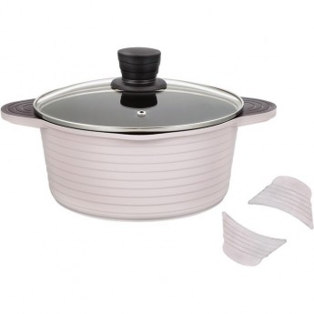 Кастрюля THERMOS TFP-W24 LPK 24 см 4.0L из алюминиевого сплава со стеклянной крышкой