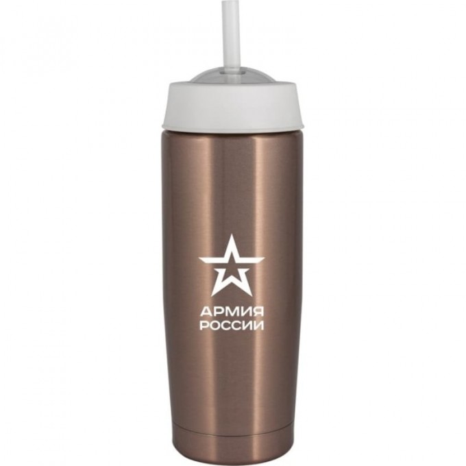 Термостакан с трубочкой THERMOS АРМИЯ РОССИИ "КАТЮША" из нержавеющей стали, 0,47 л (бронзовый) 589743